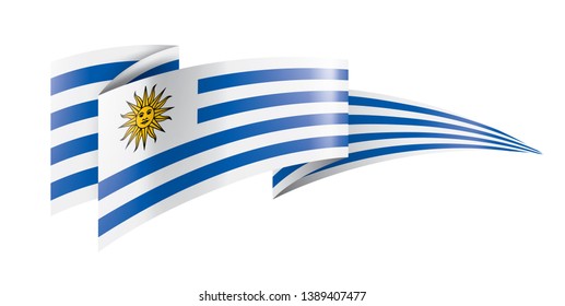 Uruguay flag, vector illustration on a white background.