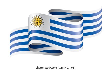 Uruguay flag, vector illustration on a white background.