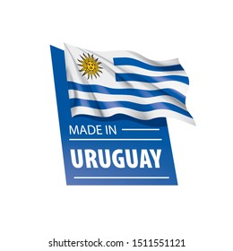 Uruguay flag, vector illustration on a white background.