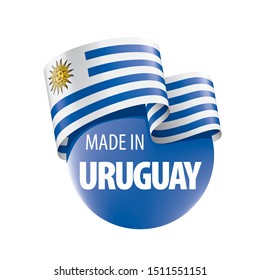 Uruguay flag, vector illustration on a white background.