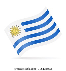 Uruguay Flag Vector Waving Icon - Illustration