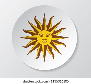 uruguay flag vector/Sun of May in the flag of Uruguay vector illustration