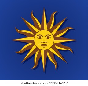 uruguay flag vector/Sun of May in the flag of Uruguay vector illustration