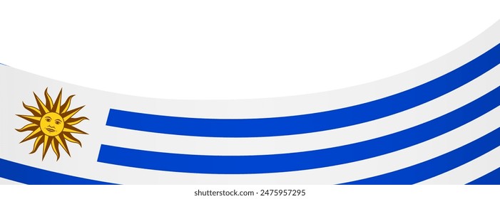 Uruguay flag wave isolated on png or transparent background vector illustration. 