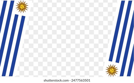 Uruguay flag wave isolated on png or transparent background vector illustration.