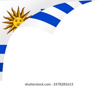 Uruguay flag wave isolated on png or transparent background vector illustration. 