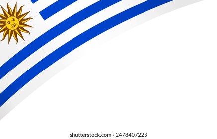 Uruguay flag wave isolated on png or transparent background vector illustration. 