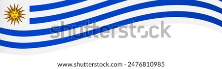 Uruguay flag wave isolated on png or transparent background vector illustration. 