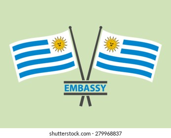 Uruguay Flags Emblem Embassy