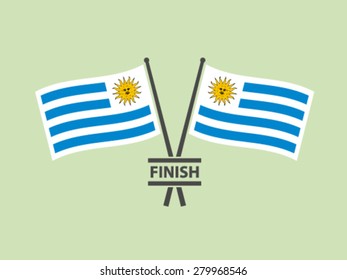 Uruguay Flags Emblem Finish