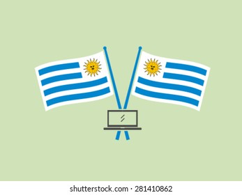 Uruguay Flags Mobile Notebook Laptop