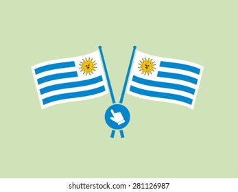 Uruguay Flags Symbol Emblem Hand Vote