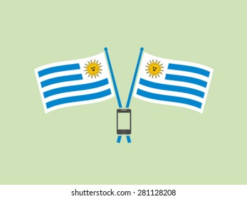 Uruguay Flags Symbol Emblem Mobile User Smartphone