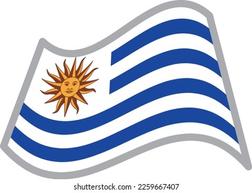 Uruguay fluttering national flag illustration vector material