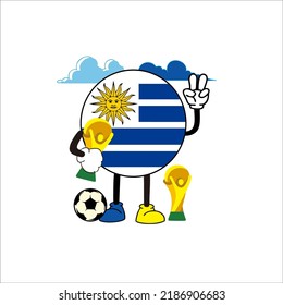 uruguay football character mascot design for world cup