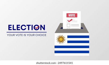 Uruguay  general election 2024 concept, democracy, flag. Vector icon illustration
