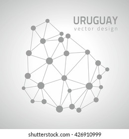 Uruguay grey outline vector map