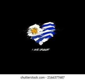 Uruguay grunge flag heart for your design.