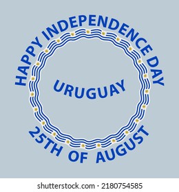 Uruguay happy independence day banner.Vector illustration.