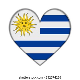 Uruguay heart flag vector illustration