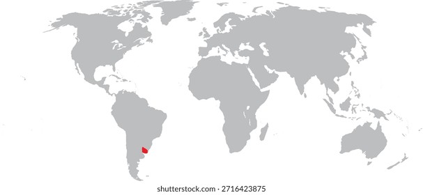 Uruguay destacado en el diseño del Vector del mapa mundial