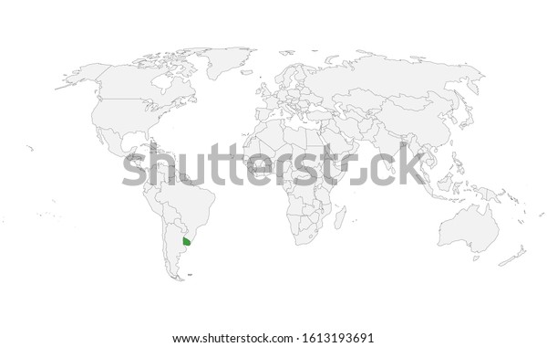 Uruguay Highlighted World Political Map Light Stock Vector Royalty   Uruguay Highlighted World Political Map 600w 1613193691 