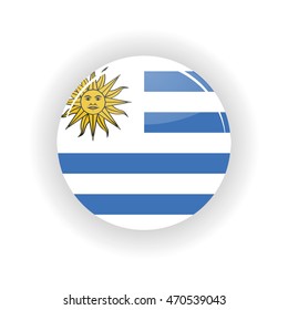 Uruguay icon circle isolated on white background. Montevideo icon vector illustration
