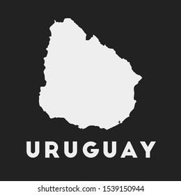 Uruguay icon. Country map on dark background. Stylish Uruguay map with country name. Vector illustration.