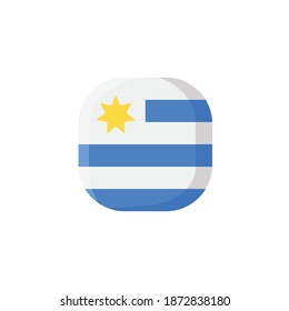 Uruguay Icon, National Flag Square Symbol.