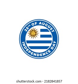 Uruguay Unabhängigkeitstag, 25. August Logo-Badge für Label, Zeichen, Symbol, Stempel, Emblem und Vektorgrafik