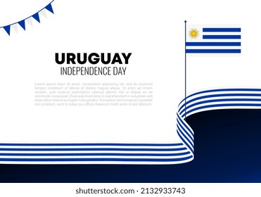 Afiche de la pancarta de fondo del Día de la Independencia de Uruguay para la celebración nacional el 25 de agosto.