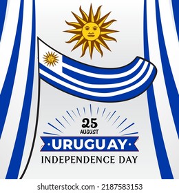 Feierlichkeiten zum Unabhängigkeitstag in Uruguay. Geeignet für Grußkarten, Poster und Banner. moderner Hintergrund. Vektorgrafik.