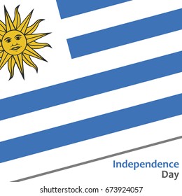 Uruguay independence day with flag vector illustration for web
