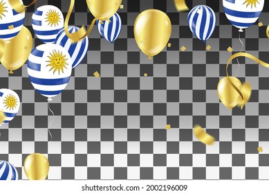 Uruguay Independence Day Patriotic Design. Balloons in Uruguayan National Colors .Uruguay balloons eps.10