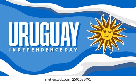 uruguay independence day with uruguayan flag