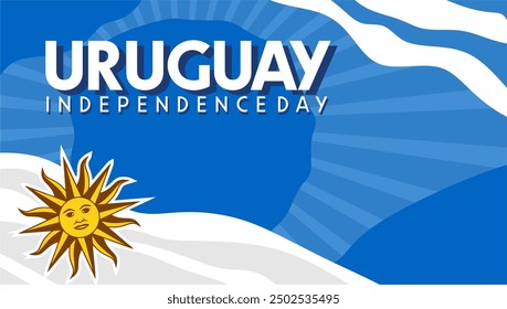 uruguay independence day with uruguayan flag