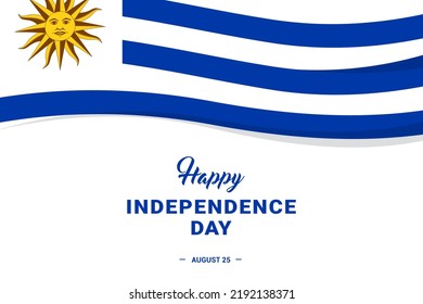 Uruguay Unabhängigkeitstag. Vektorgrafik. Die Illustration eignet sich für Banner, Flyer, Aufkleber, Karten usw.