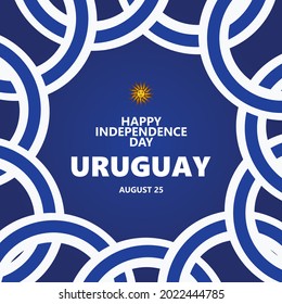 Uruguay independence day vector template for social media. South American country public holiday