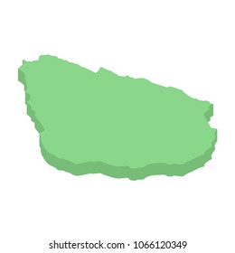 Uruguay isometric map of American countries