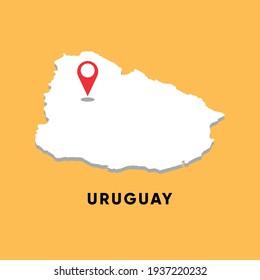 
Uruguay Isometric map with location icon vector illustration design
