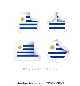 Uruguay Label Flags Vector Template Design Illustration