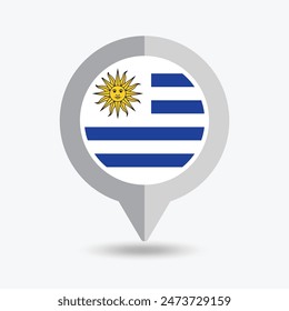 Uruguay Location Pin Icon Vector Illustration