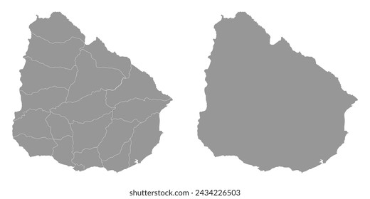 Uruguay map with administrative divisions. Vector illustration.