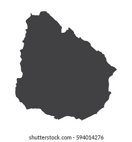 Uruguay map in black on a white background. Vector illustration