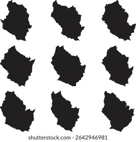 Uruguay map black silhouette vector style with white background
