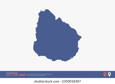 Uruguay Map - blue abstract style isolated on white background for infographic, design vector.