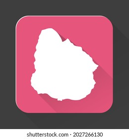 Uruguay map with borders isolated on background