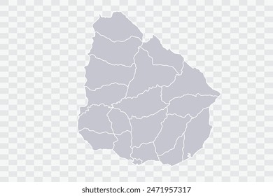 Uruguay Map Cloud Color on White Background quality files Png