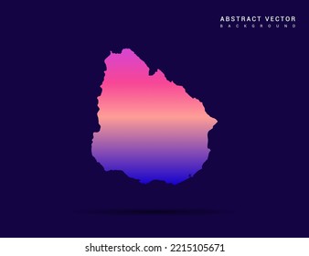 Mapa uruguayo del vector de gradiente colorido Ilustración.