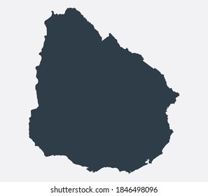 Uruguay Map, Country Flat Map 